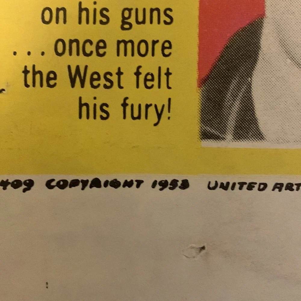 Vintage 1958 movie poster. “Gun belt”